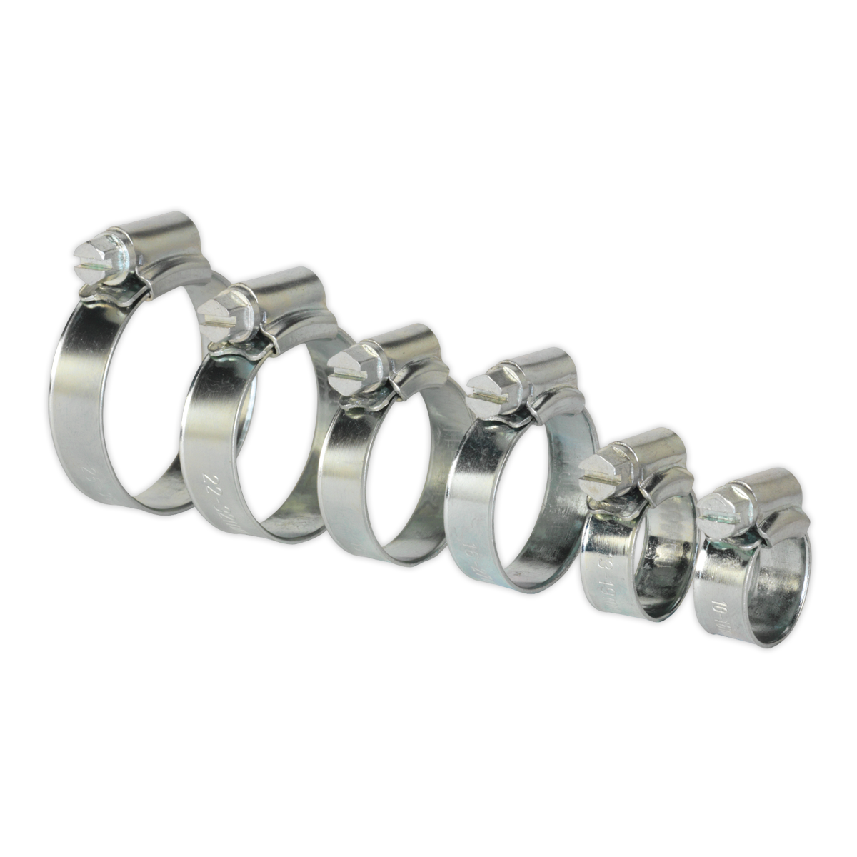SEALEY - SHCS1 Hose Clip Assortment 30pc �8-29mm Zinc Plated