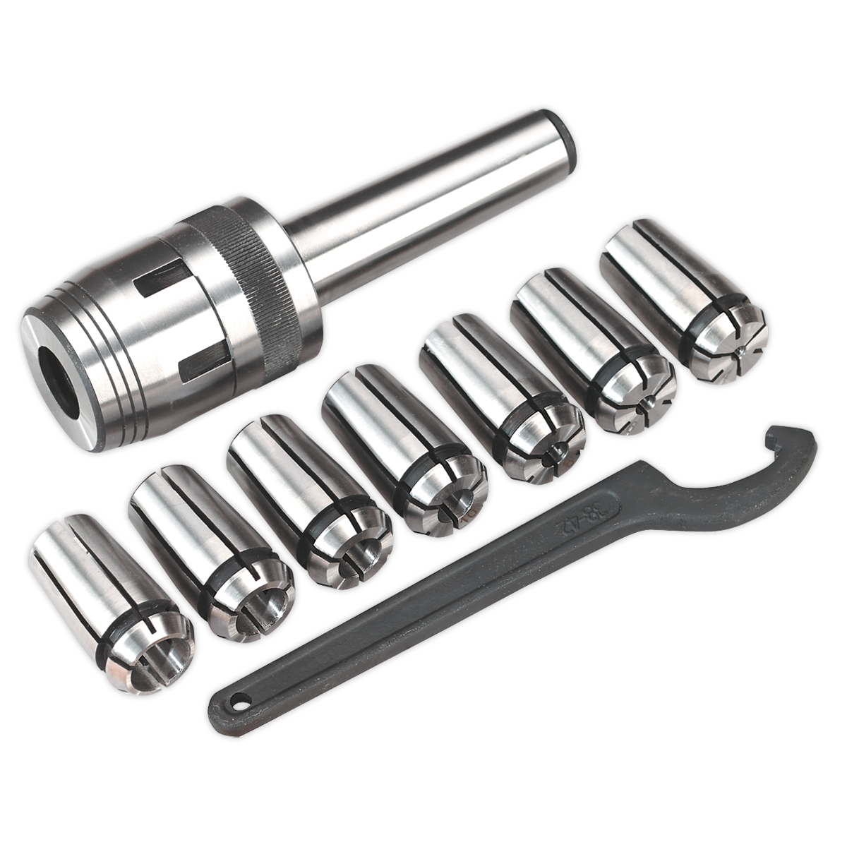 SEALEY - SM2502MCS Mill Chuck Set MT3-M12 Ø4-16mm