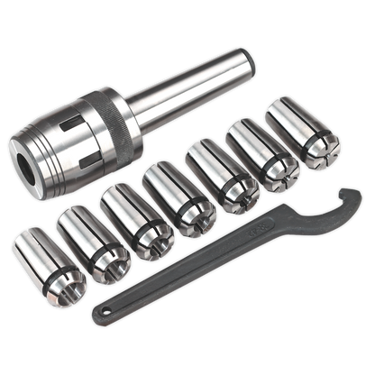 SEALEY - SM2502MCS Mill Chuck Set MT3-M12 Ø4-16mm