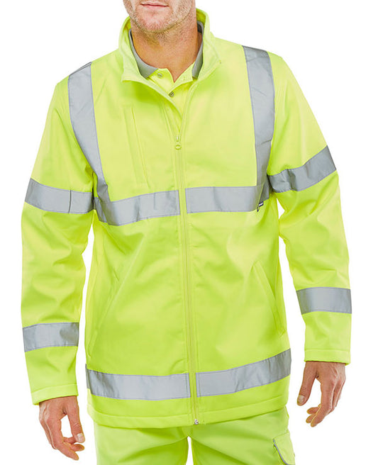 BEESWIFT HI-VIS SOFT SHELL LIGHTWEIGHT JACKET  SATURN YELLOW 3XL
