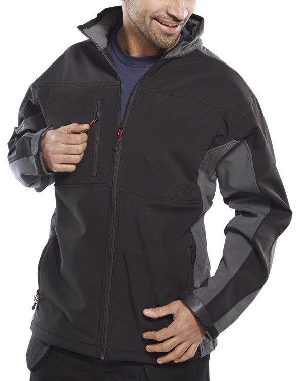 BEESWIFT TWO-TONE SOFT SHELL JACKET BLACK/GREY XL