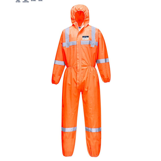 Portwest ST36ORRXXXL -  sz 3XL VisTex SMS Coverall Type 5/6 - Orange