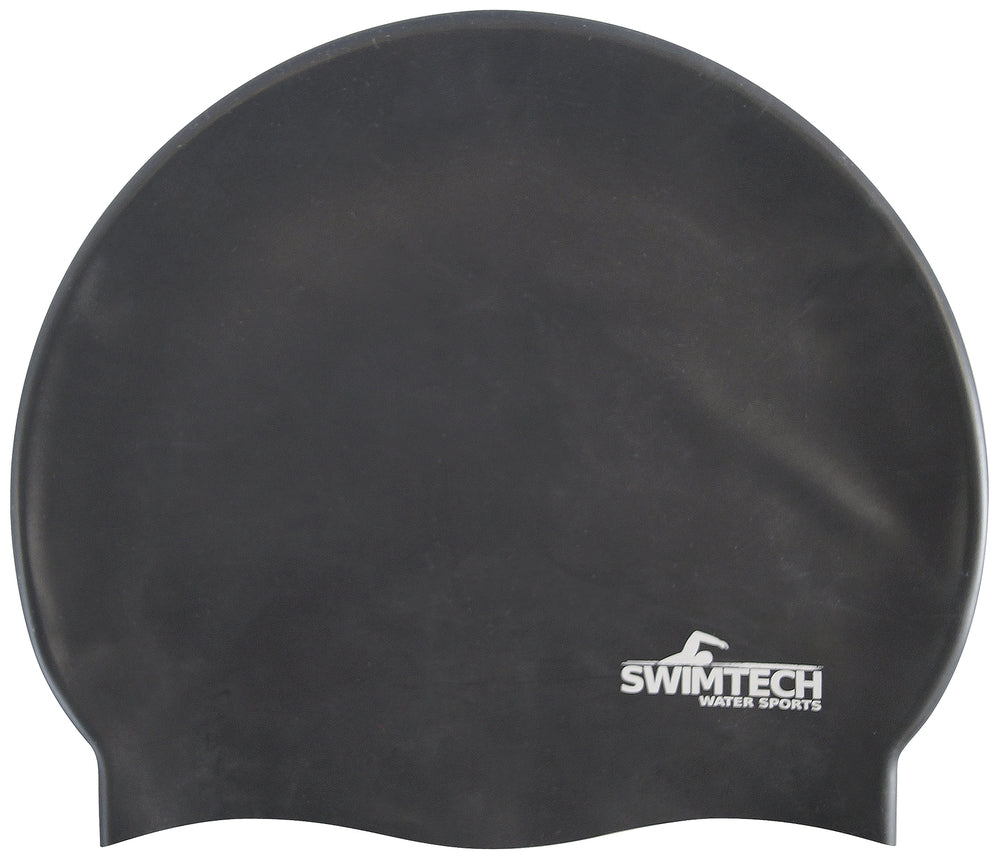 SwimTech Silicone Swim Cap Black