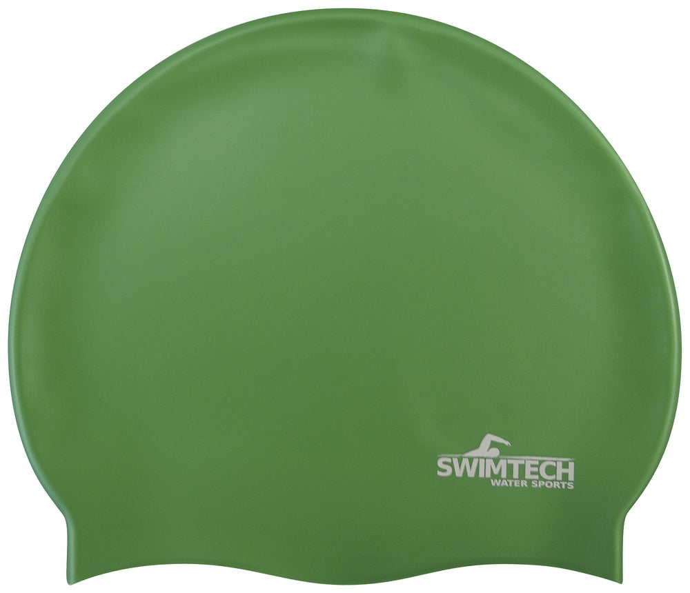 SwimTech Silicone Swim Cap Green