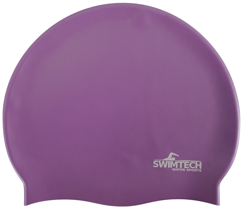 SwimTech Silicone Swim Cap Purple