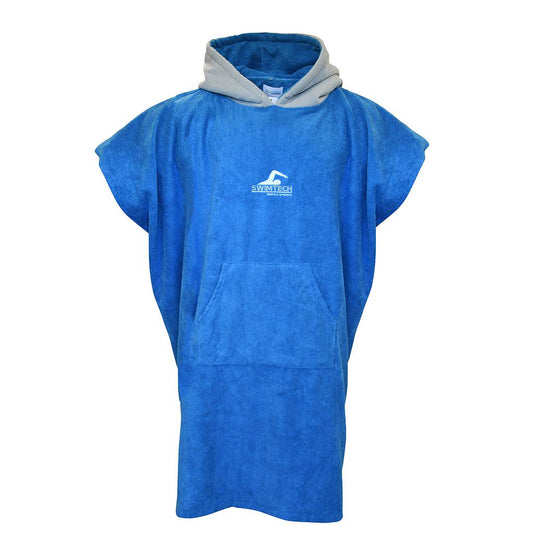 SwimTech Microfiber Poncho Blue/Grey Adult