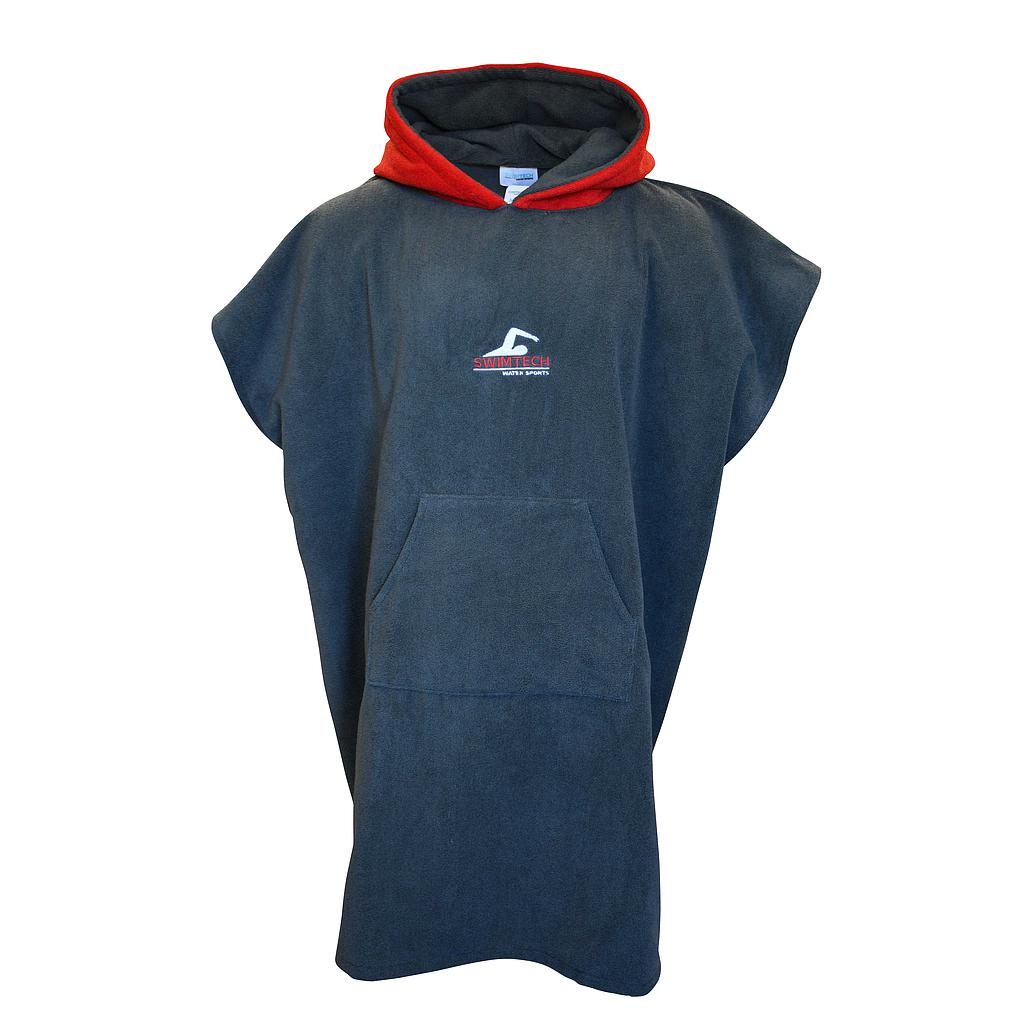 SwimTech Microfiber Poncho Grey/Red Adult