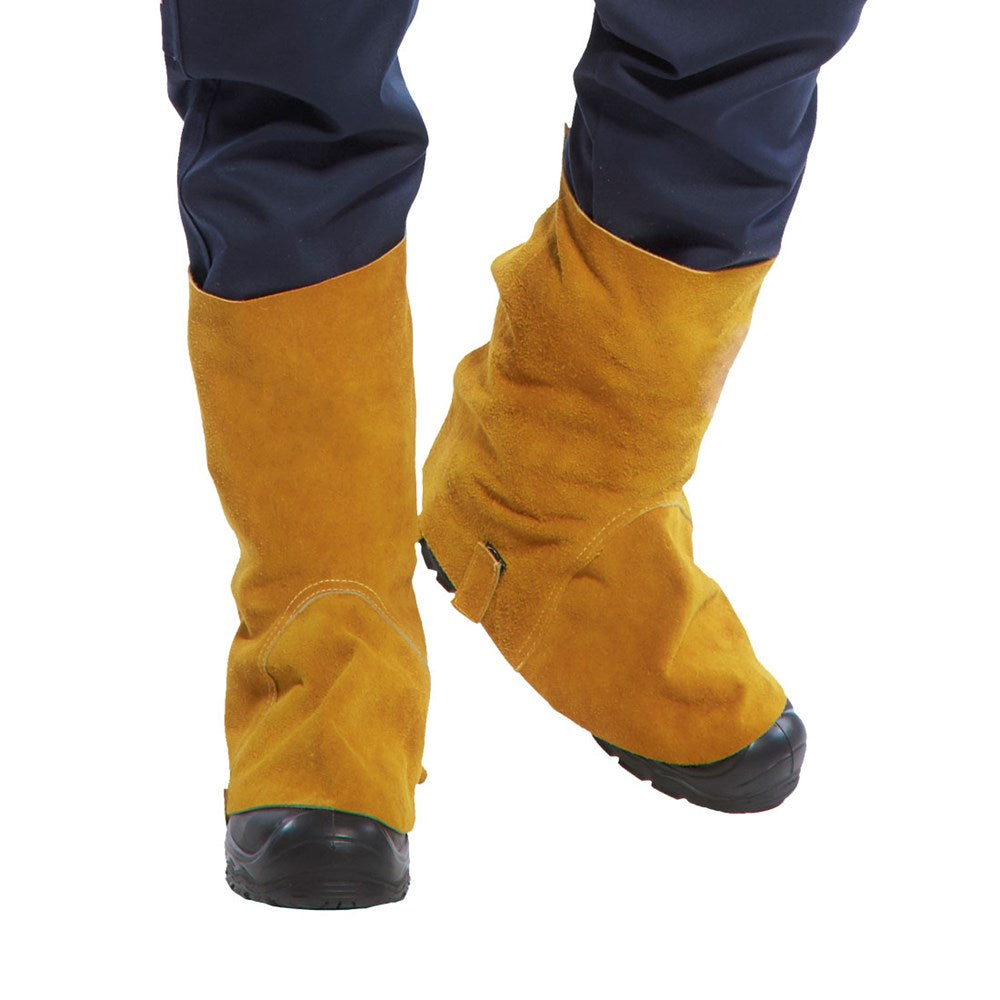 Portwest SW32TAR -  sz 0 Leather Welding Boot Cover - Tan