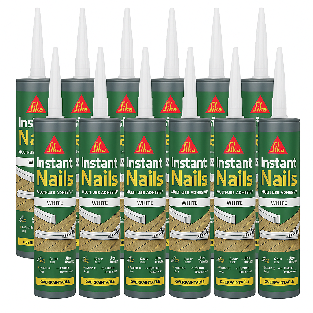 PACK of 12 Sika Instant Nails High Strength Quick Grab Panel Adhesive 290ml Everbuild