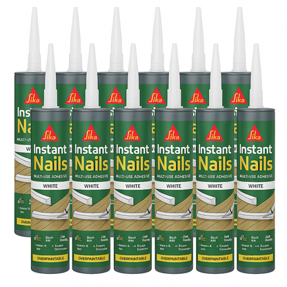 PACK of 12 Sika Instant Nails High Strength Quick Grab Panel Adhesive 290ml Everbuild