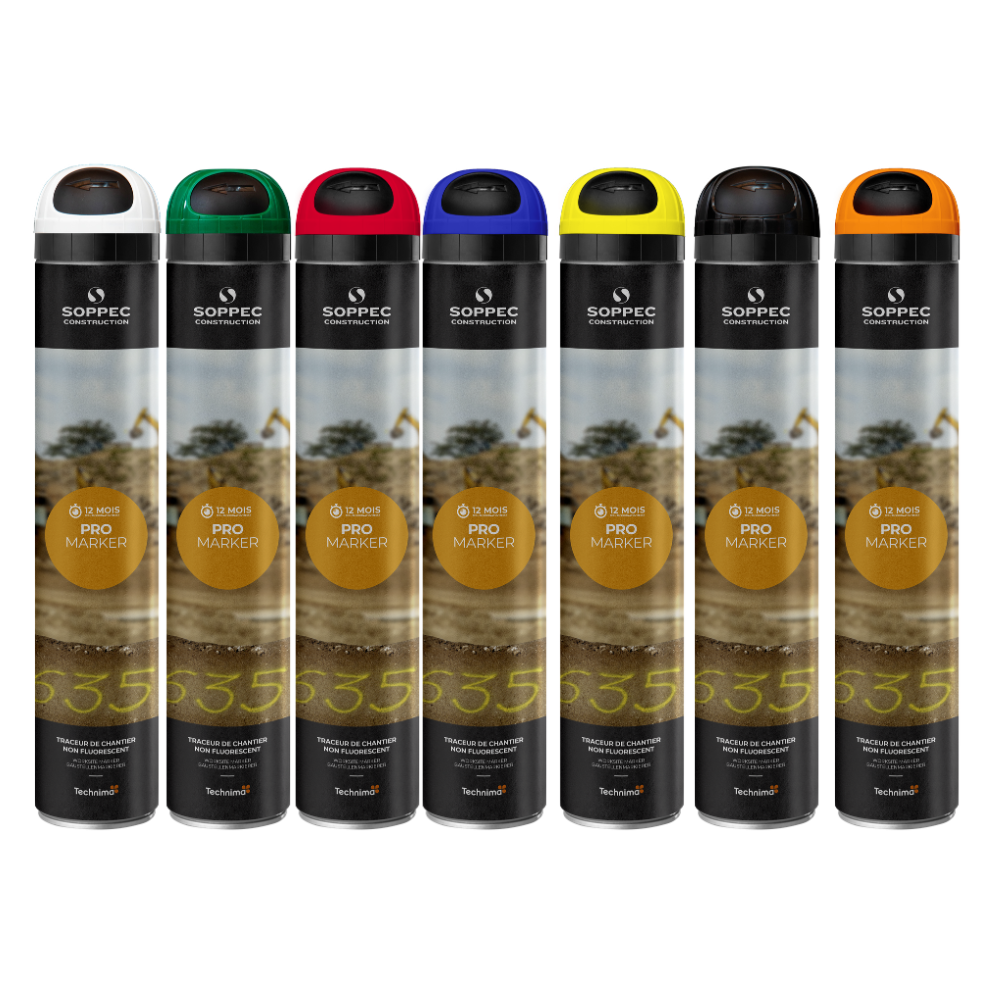 Soppec Promarker Aerosol Line Marking Spray Paint with Safety Cap 750ml