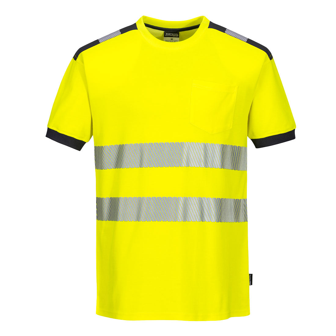 Portwest T181 - Yellow/Grey Sz 3XL PW3 Hi-Vis Short Sleeved T-Shirt Viz Visibilty