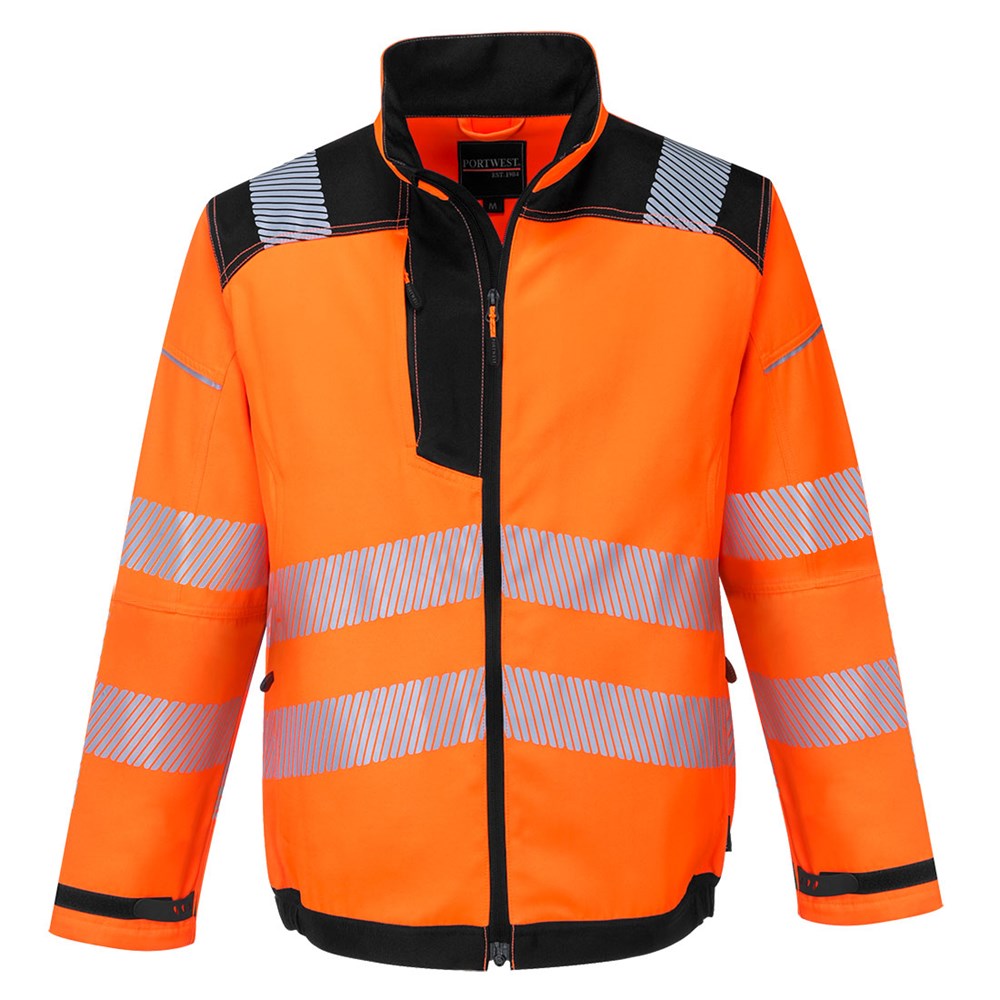 Portwest T500OBRL -  sz L PW3 Hi-Vis Work Jacket - Orange/Black