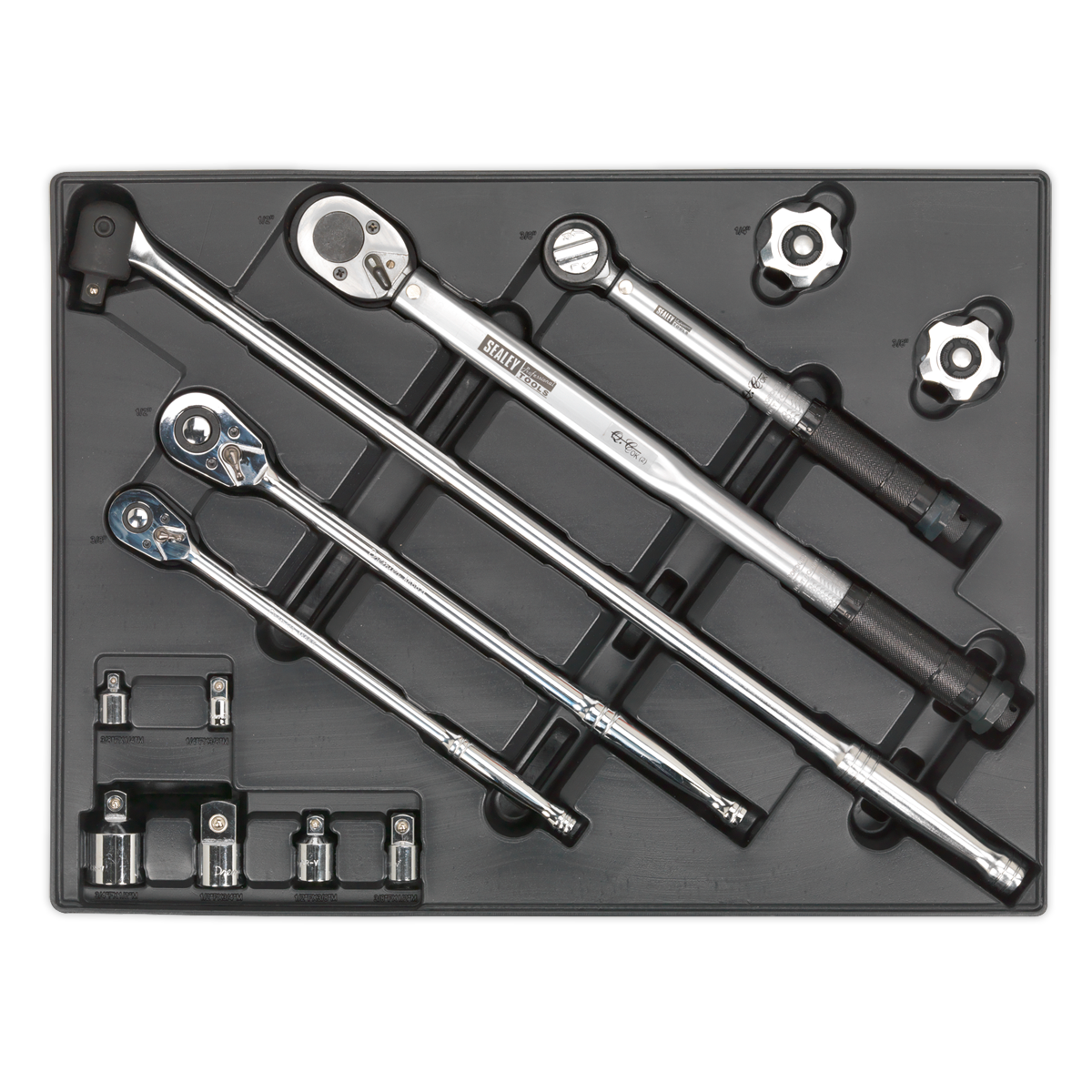 SEALEY - TBT32 Tool Tray with Ratchet, Torque Wrench, Breaker Bar & Socket Adaptor Set 13pc