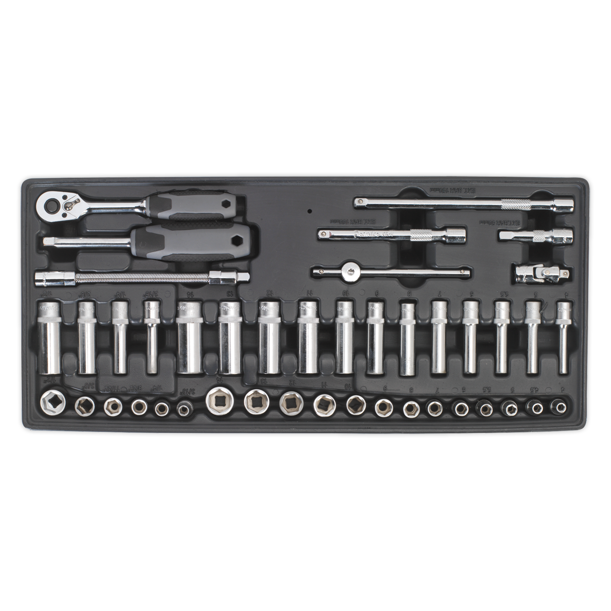 SEALEY - TBT33 Tool Tray with Socket Set 43pc 1/4"Sq Drive