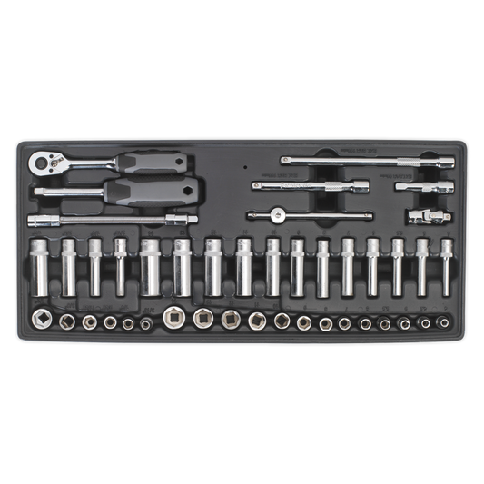 SEALEY - TBT33 Tool Tray with Socket Set 43pc 1/4"Sq Drive