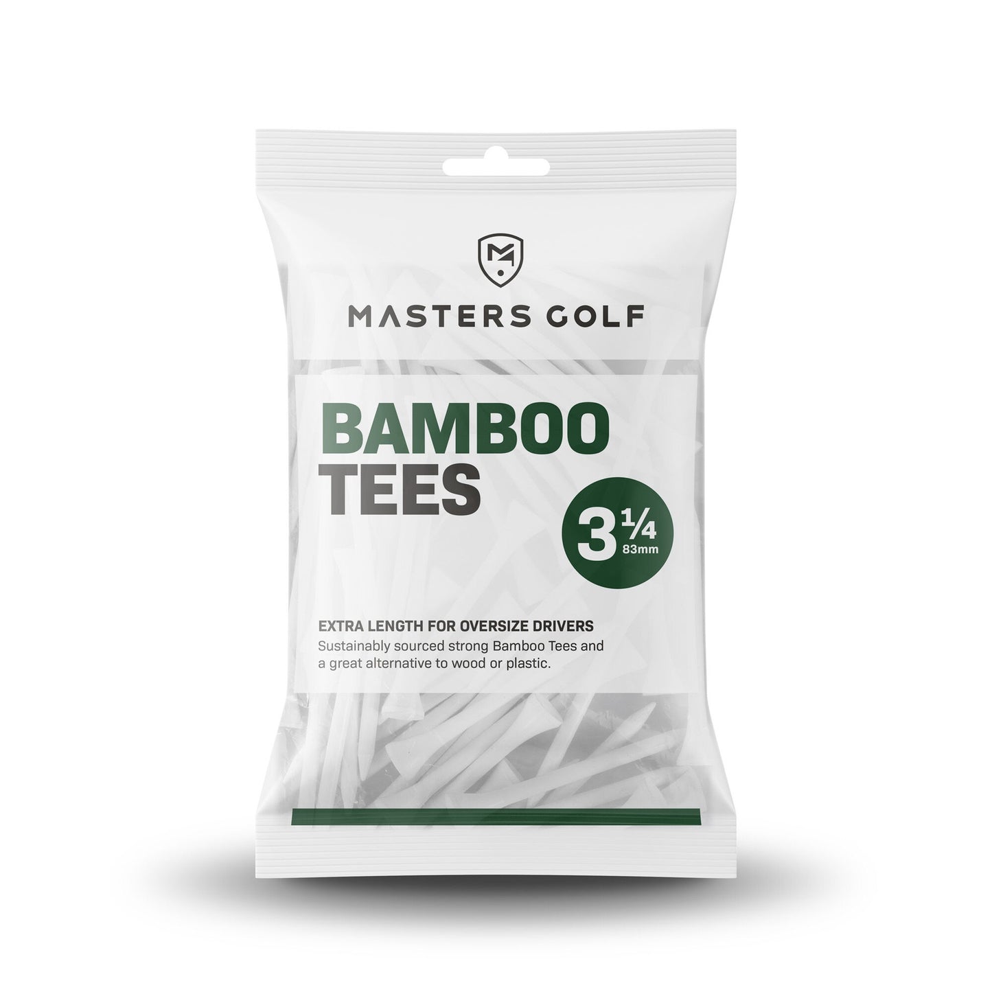 Masters Bamboo Tees (Bag of 15) - 3 1/4" - White