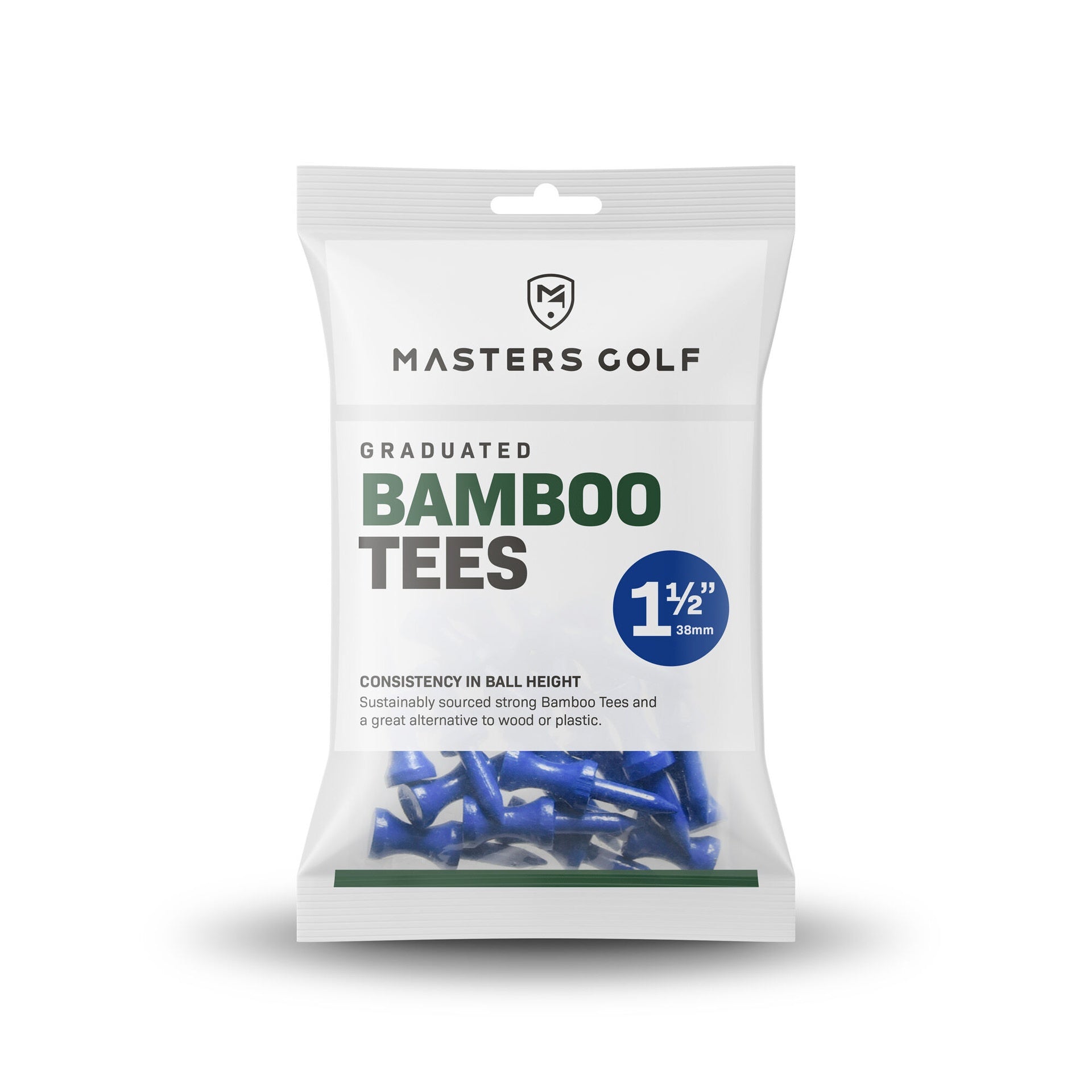 Masters Bamboo Graduated Tees (Bag of 25) - 1 1/2" - Blue