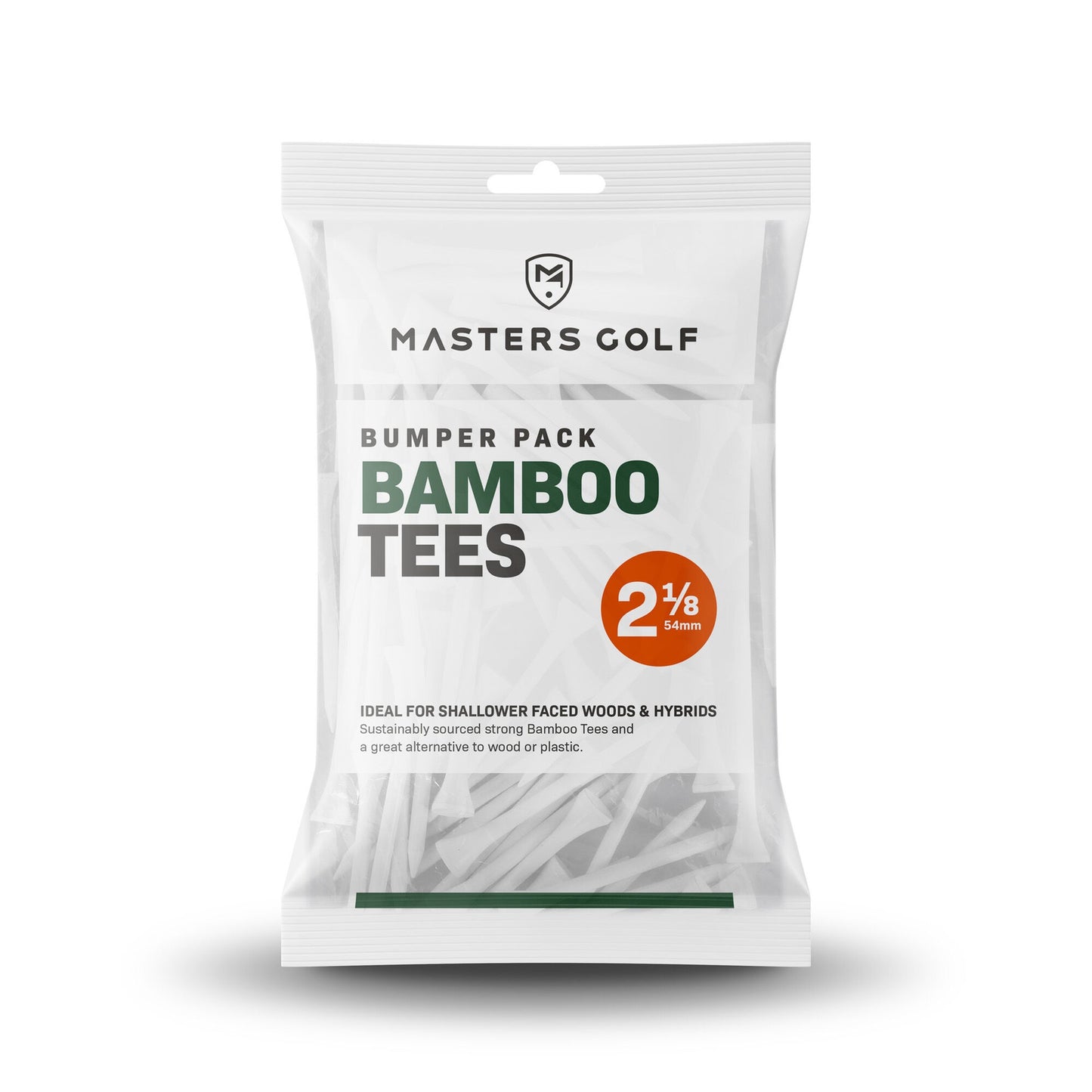 Masters Bamboo Tees (Bag of 130) - 2 1/8" - White