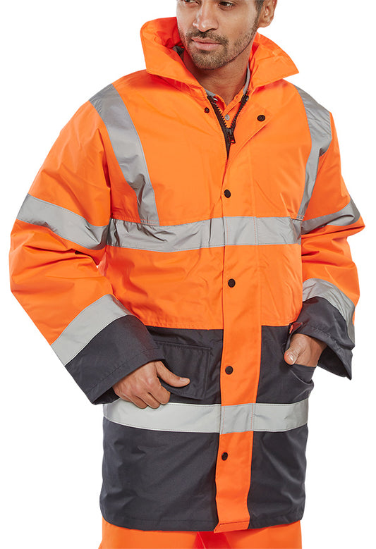 BEESWIFT HI-VIS TWO-TONE TRAFFIC JACKET ORANGE / NAVY M