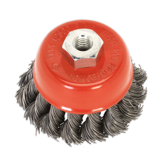 SEALEY - TKCB65 Twist Knot Wire Cup Brush �65mm M10 x 1.5mm