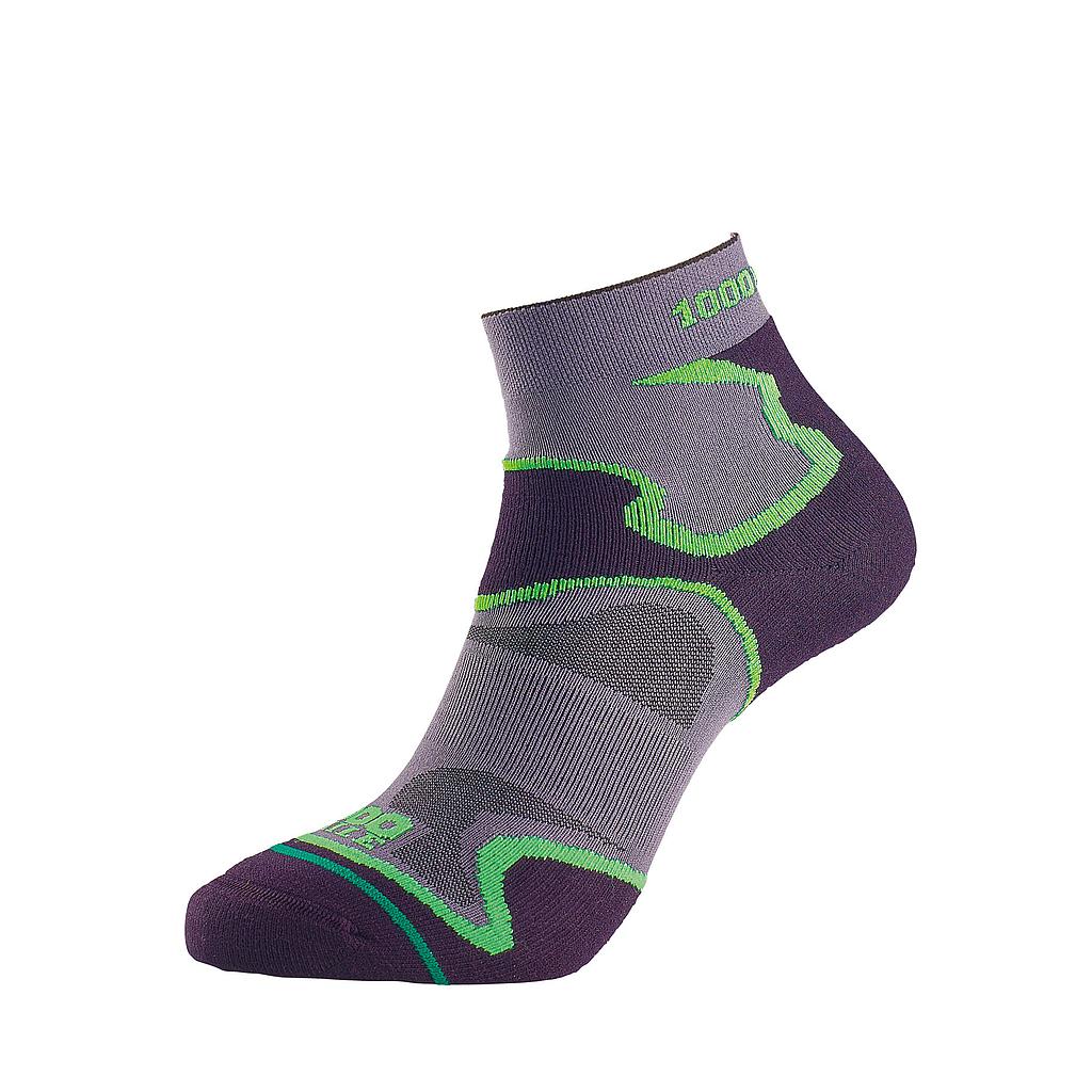 1000 Mile Fusion Sock Mens Grey/Black/Green Large