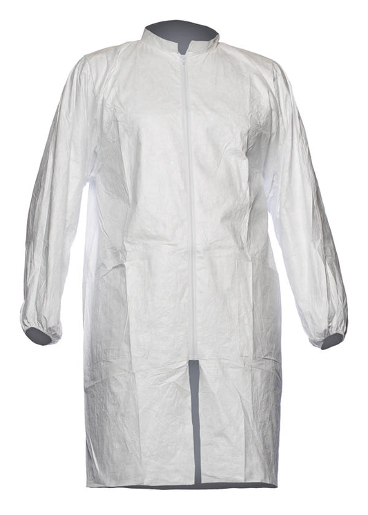 TYVEK 500 DISPOSABLE LABCOAT PL309 WHITE L