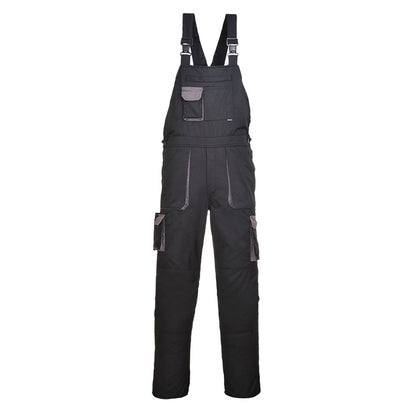 Portwest TX12BKTM -  sz M Portwest Texo Contrast Bib & Brace - Black - Tall