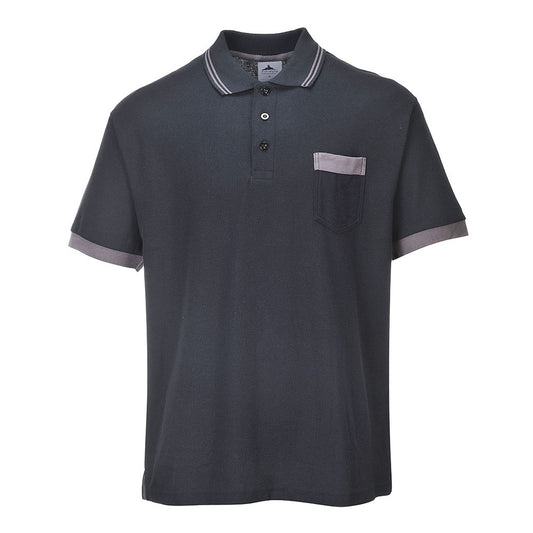 Portwest TX20BKRXXXL -  sz 3XL Portwest Texo Contrast Polo Shirt - Black