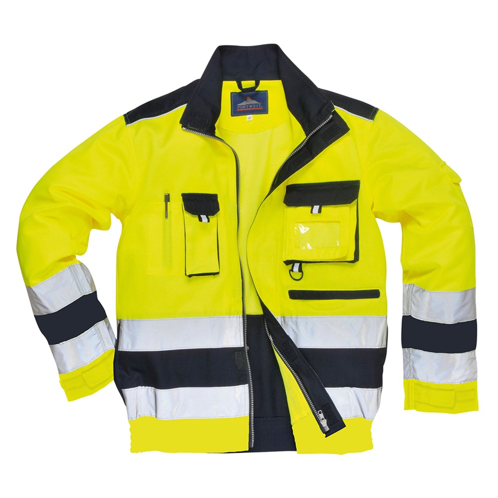 Portwest TX50YNRL -  sz L Lille Hi-Vis Jacket - Yellow/Navy