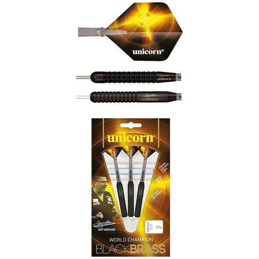 Unicorn Gary Anderson Black Brass Darts  23g