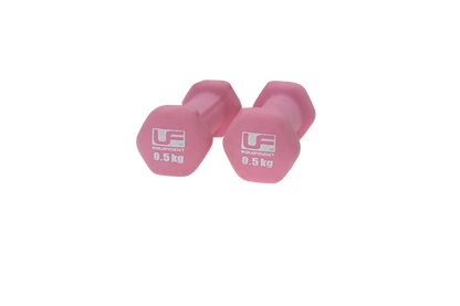 Urban Fitness Hex Dumbbells - Neoprene Covered (Pair)  2 x 0.5kg - Pink
