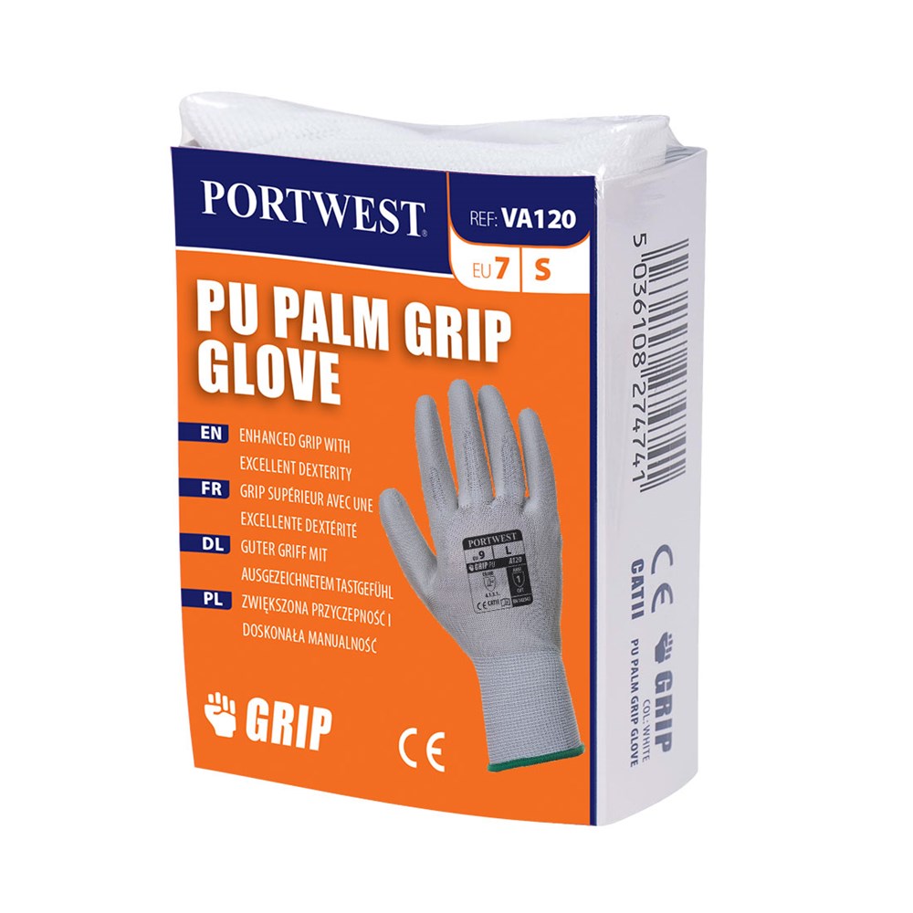 Portwest VA120W6RM -  sz M Vending PU Palm Glove - White