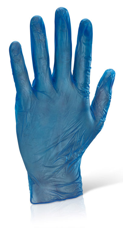 BEESWIFT VINYL DISPOSABLE EXAMINATION GLOVES BLUE S