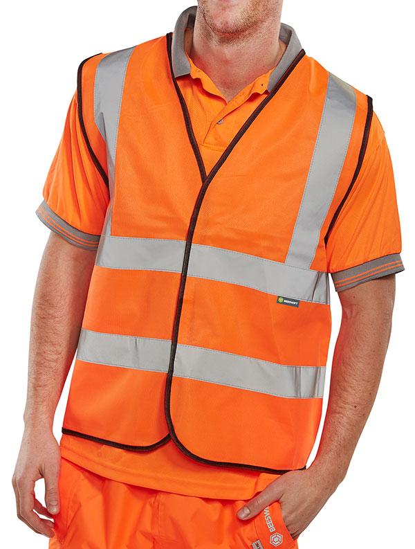 BEESWIFT ESSENTIAL BULK BUY HI-VIS VEST (PACK OF 100) ORANGE XXL