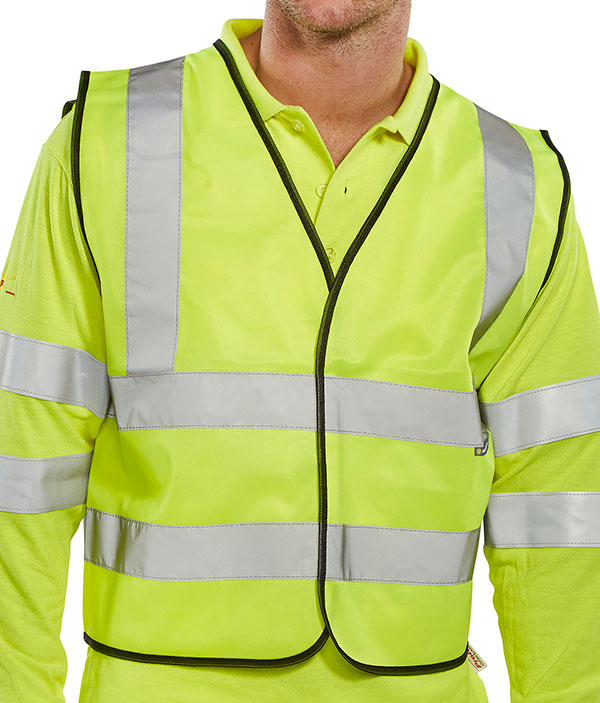 BEESWIFT HI-VIS VEST SHORT LENGTH SATURN YELLOW XL