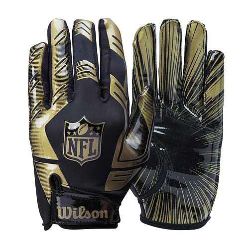 Wilson NFL Stretch Fit Receivers Gloves Black/Gold OSFA