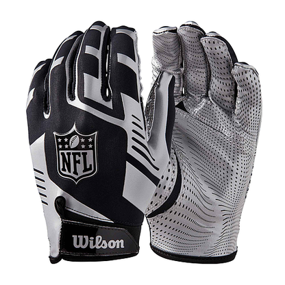 Wilson NFL Stretch Fit Receivers Gloves Black/Silver OSFA