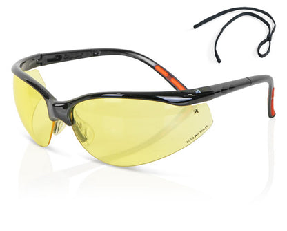 BEESWIFT HIGH PERFORMANCE LENS ADJUSTABLE SAFETY GLASSES YELLOW