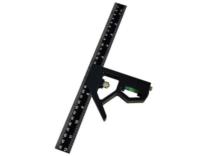 Faithfull FAICS300CNC Prestige Combination Square Black Aluminium 300mm (12in) |
