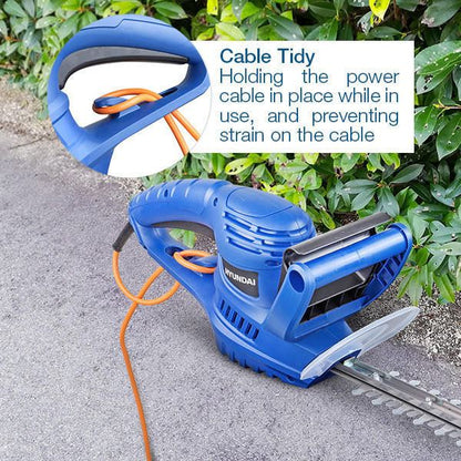 Hyundai HYHT550E Electric Hedge Trimmer 550W 510mm Corded Hedge Cutter Garden Trimmer Garden Hedge Cutter