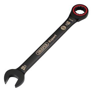 Draper 18.0MM RATCHETING SPANNER 03891 HI-TORQÂ® Metric Ratchet Combination Spanners, Black