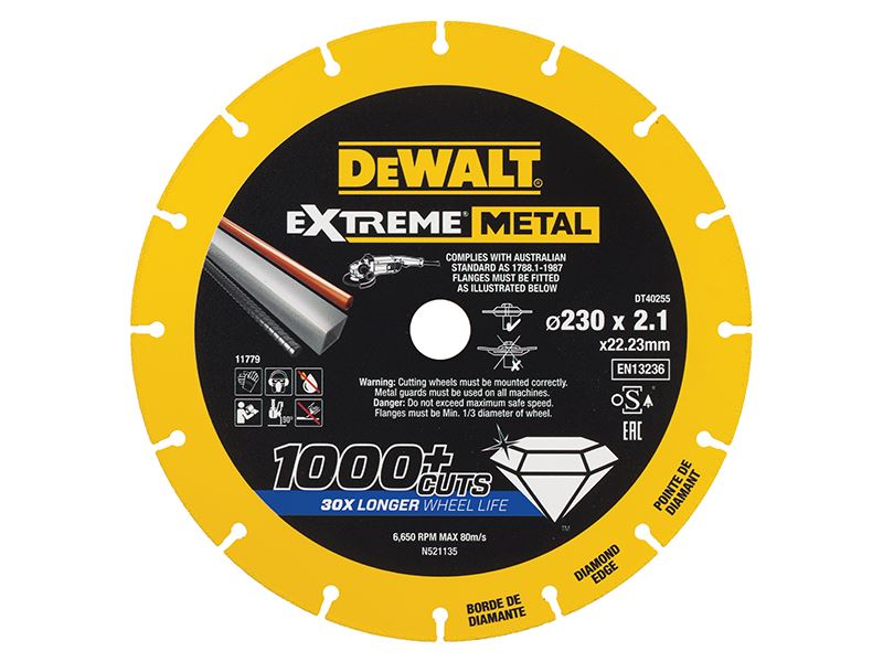 DeWalt DT40255-QZ Extreme Metal Cut Off Saw Blade 230 x 22.23 x 2.10mm