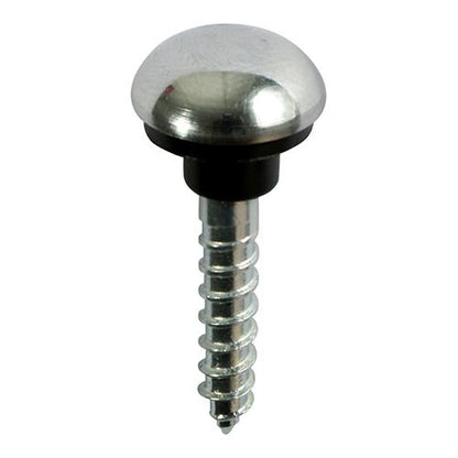 TIMCO Mirror Screw Dome - Chrome 8 x 1 1/4 Pack 10