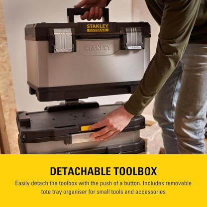 Stanley FatMax Rolling Tool Box Workshop Metal Plastic Storage Case 1-95-622