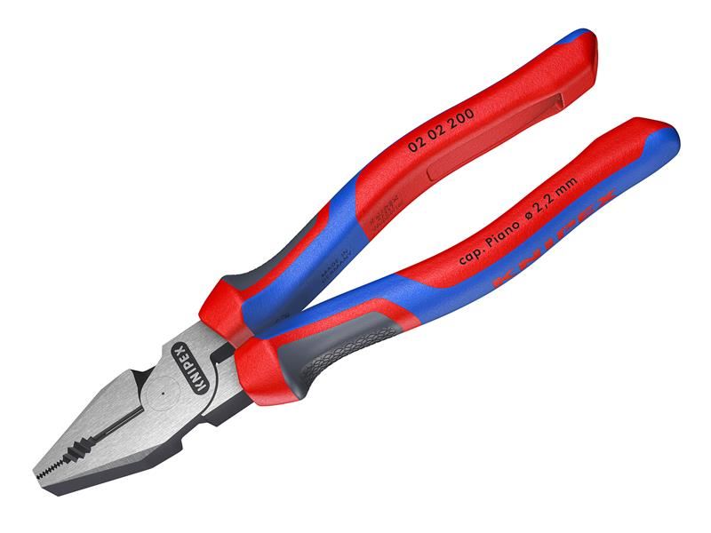 Knipex 02 02 200 SB High Leverage Combination Pliers Multi-Component Grip 200mm (8in)