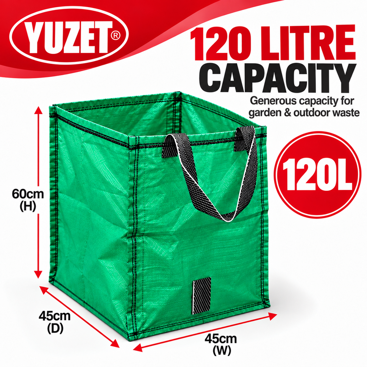 120 Litre Yuzet Huge Heavy Duty Commercial Grade garden bag waste rubble
