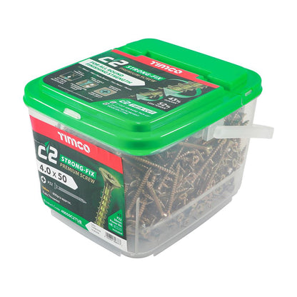 TIMCO C2 Strong-Fix PZ2 CSK ZYP 4.0 x 50 Gold Pack 800