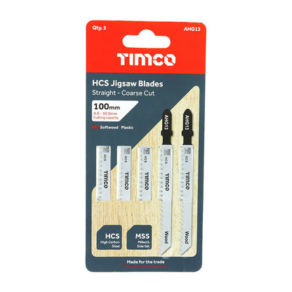 TIMCO Jigsaw Blade for Wood T111C Pack 5