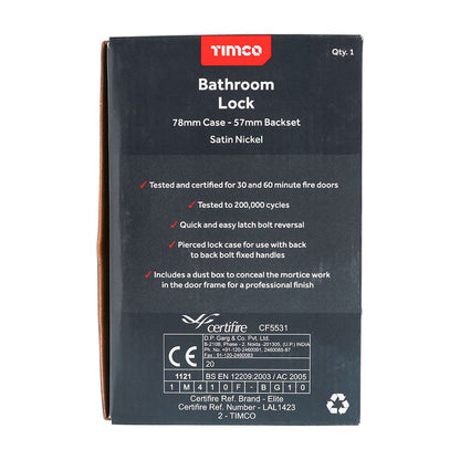 TIMCO Euro Sashlock Sat. Nickel 66mm Pack 1